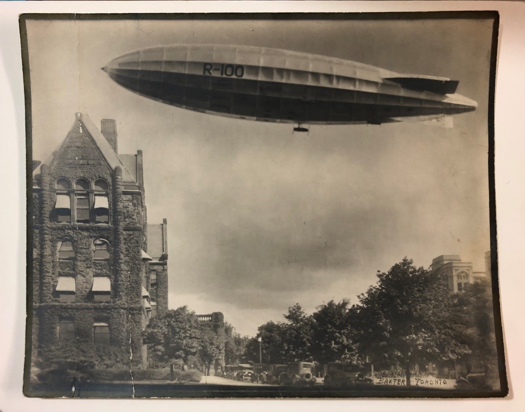  BAXTER. [R-100 Zeppelin Flying Over University of Toronto]. photograph