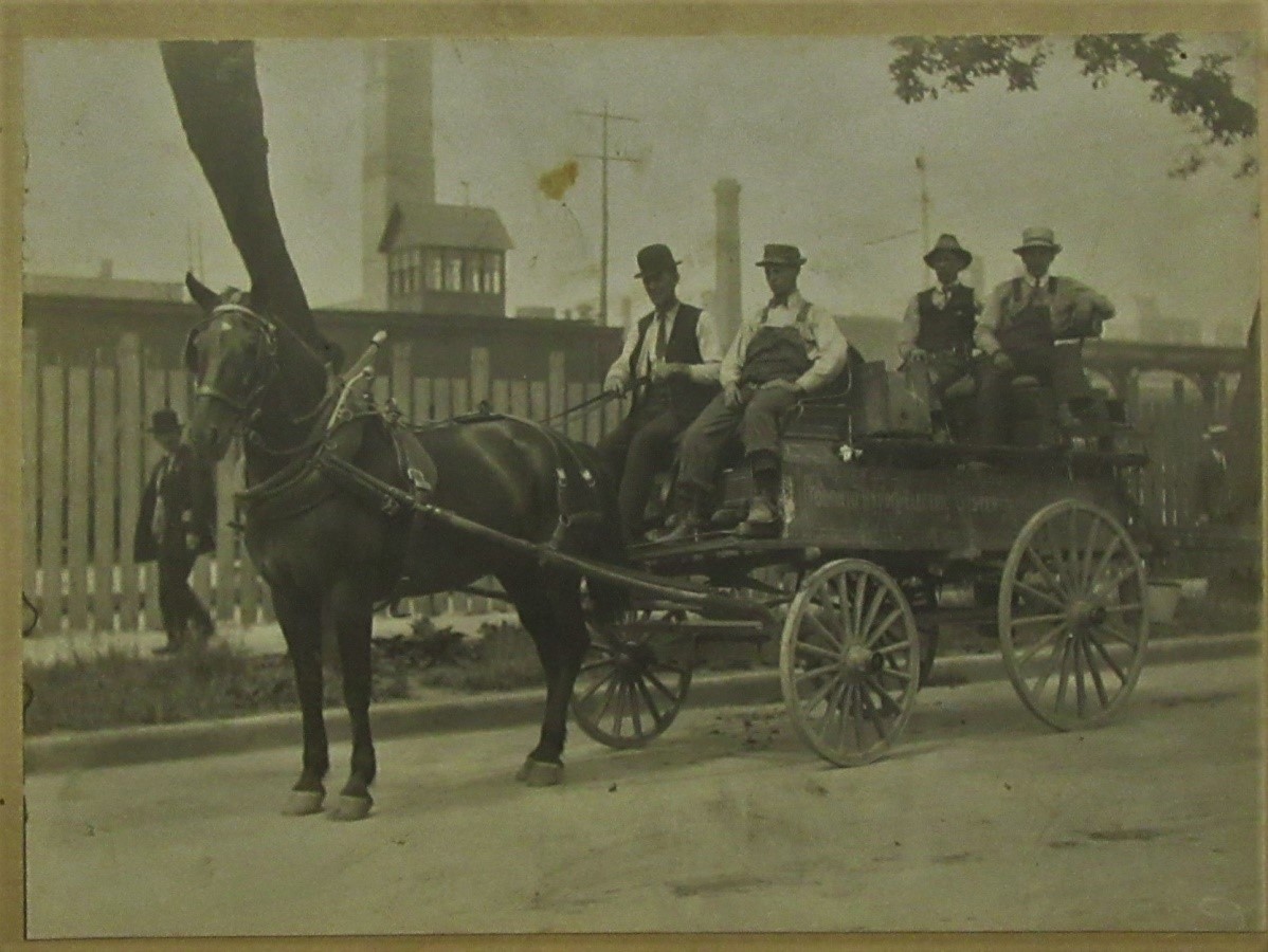 (TORONTO HYDRO CREW). [Toronto Hydro Electric System Crew On Horse Drawn Cart].