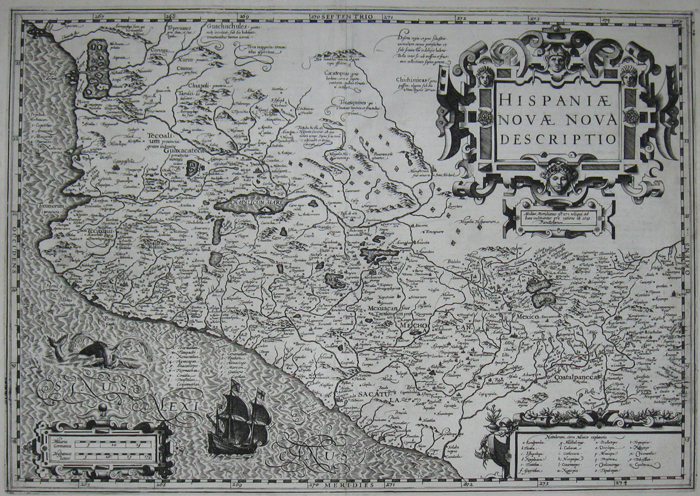 (MEXICO). HONDIUS, Jodocus [1563-1612]. Hispaniae Nova Descriptio. Anno 1606. [Amsterdam: 1606].Title