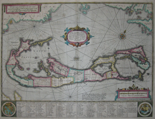 (BERMUDA). HONDIUS, Henricus [1597-1651]. Mappa Aestivarum Insularum, alias Barmudas... Amstelodami, Apud Henricum Hondium. [Amsterdam: 1634]. 